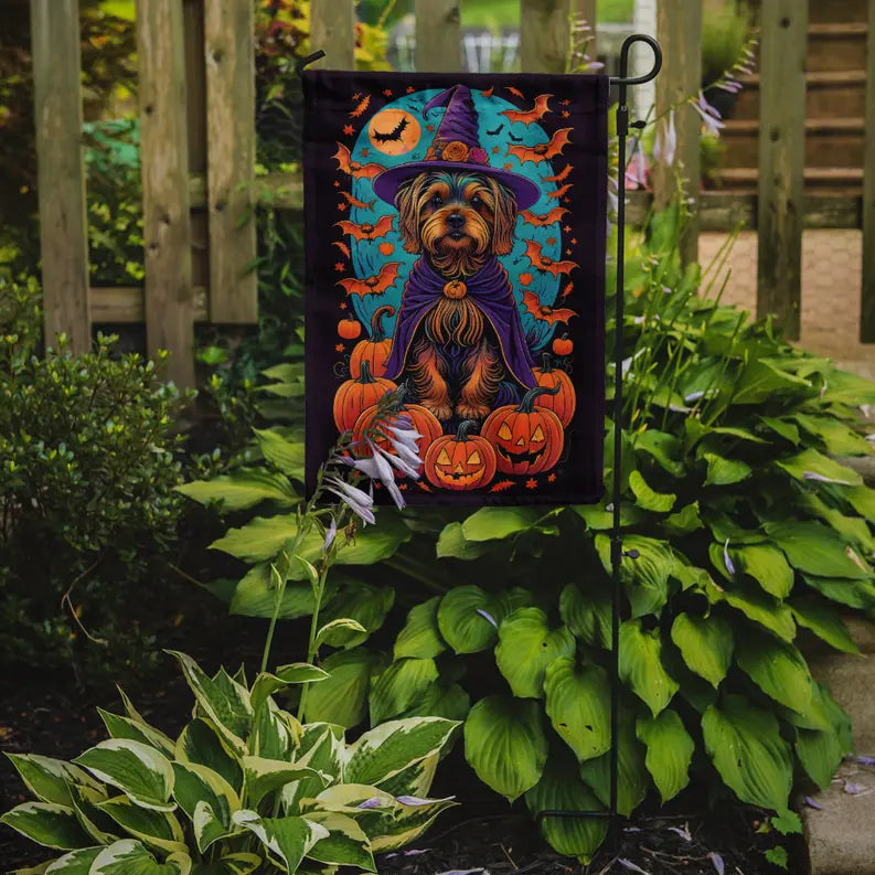 Silky Terrier Witchy Halloween Garden Flag Caroline's Treasures
