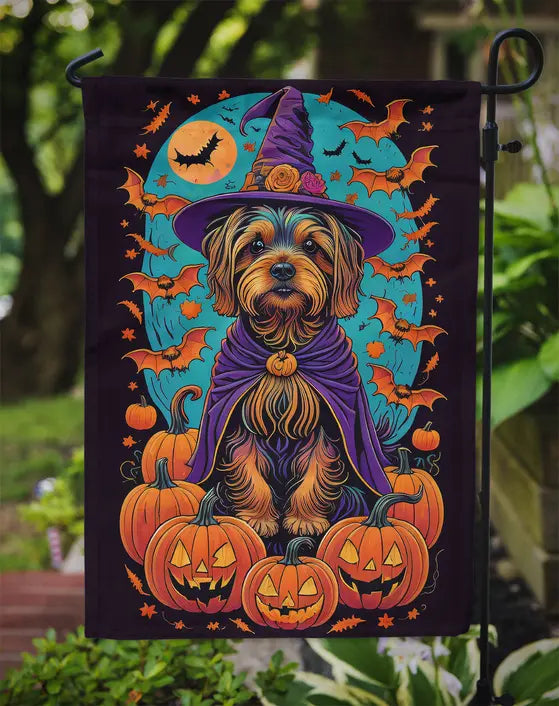 Silky Terrier Witchy Halloween Garden Flag Caroline's Treasures