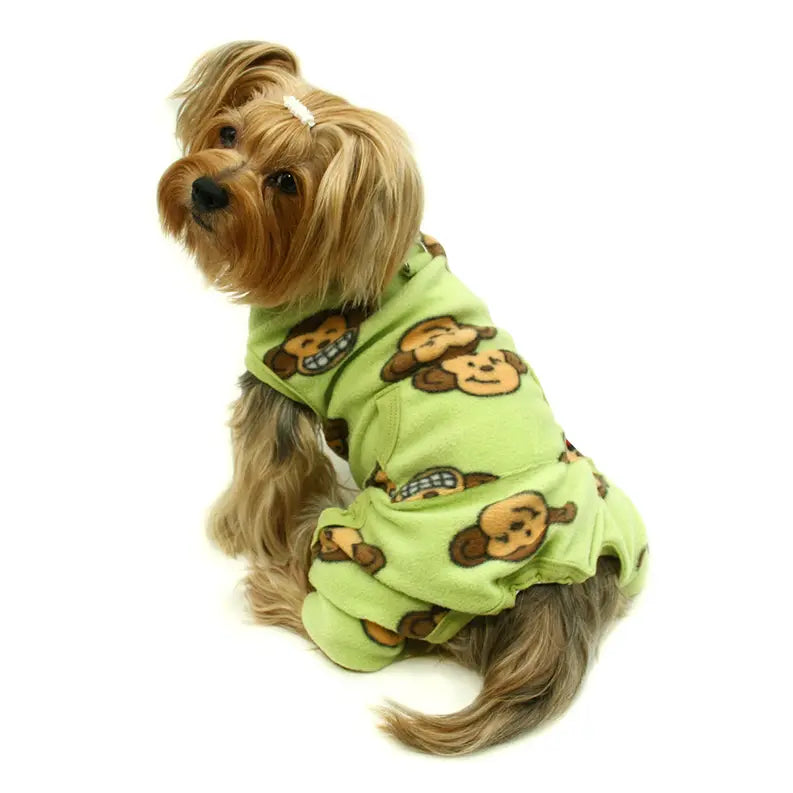 Silly Monkey Front Sleeveless Fleec Pajamas - Lime Klippo