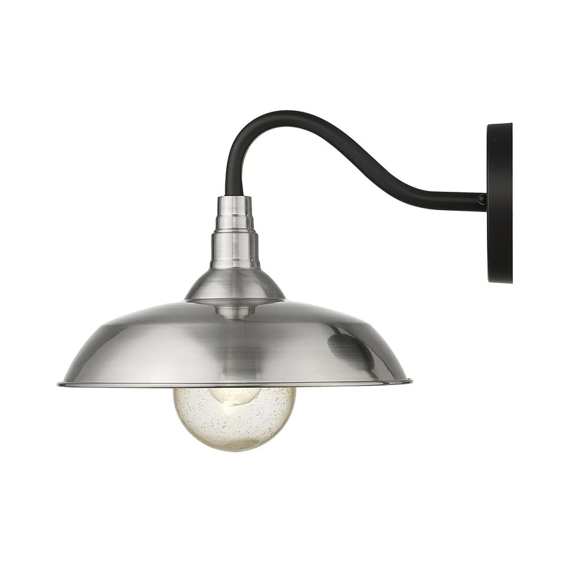 Silver And Black Seeded Dimmable Outdoor Hanging Light With Silver And Black Shades Homeroots Outdoor