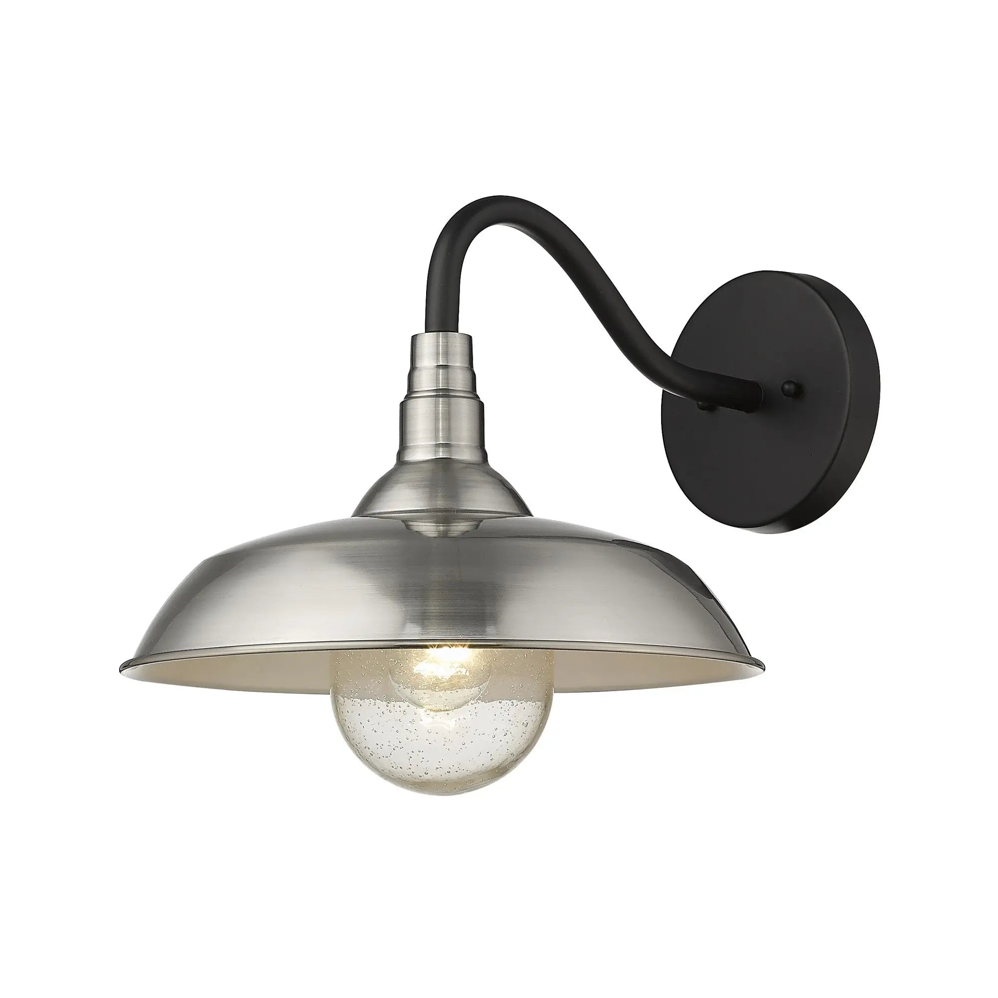 Silver And Black Seeded Dimmable Outdoor Hanging Light With Silver And Black Shades Homeroots Outdoor