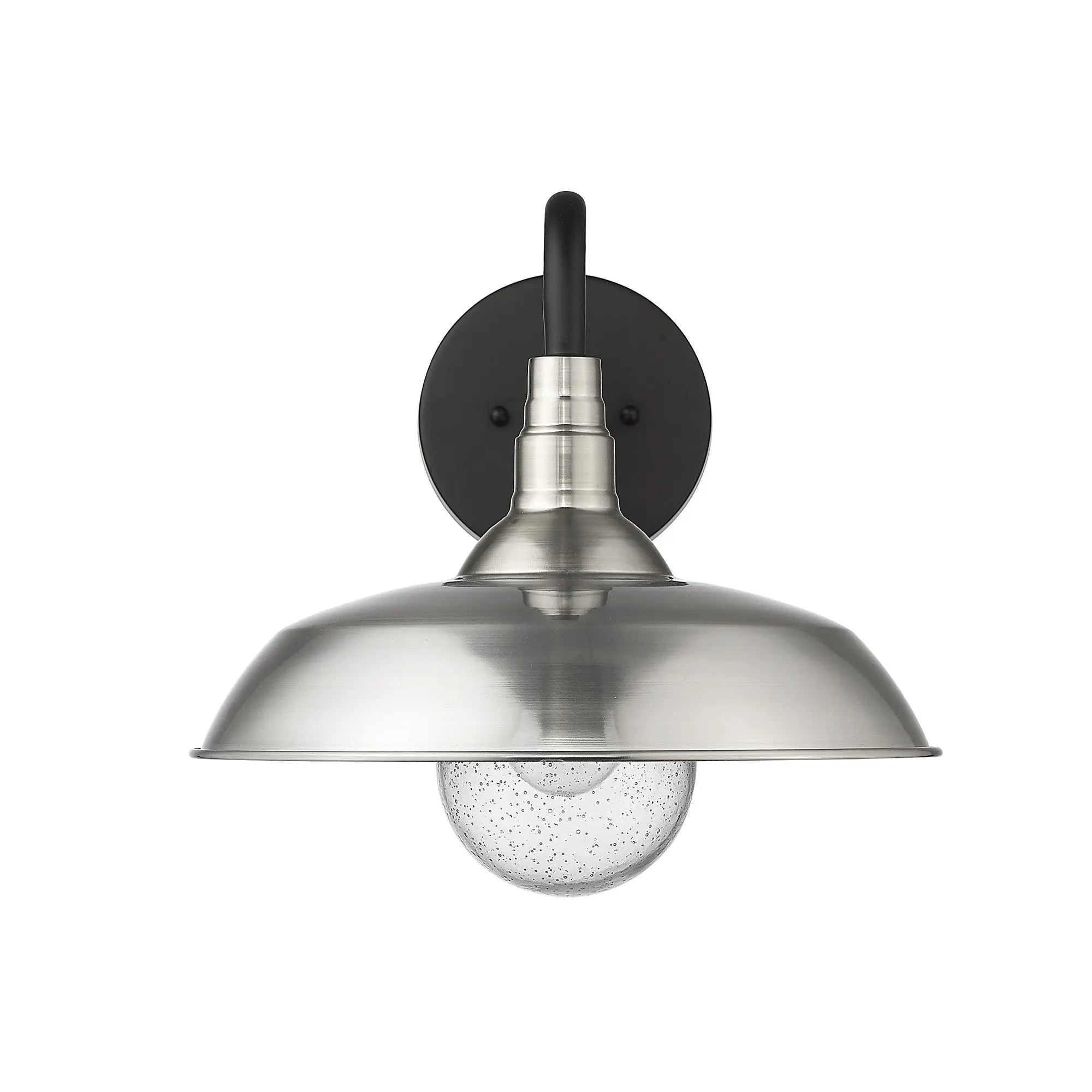 Silver And Black Seeded Dimmable Outdoor Hanging Light With Silver And Black Shades Homeroots Outdoor