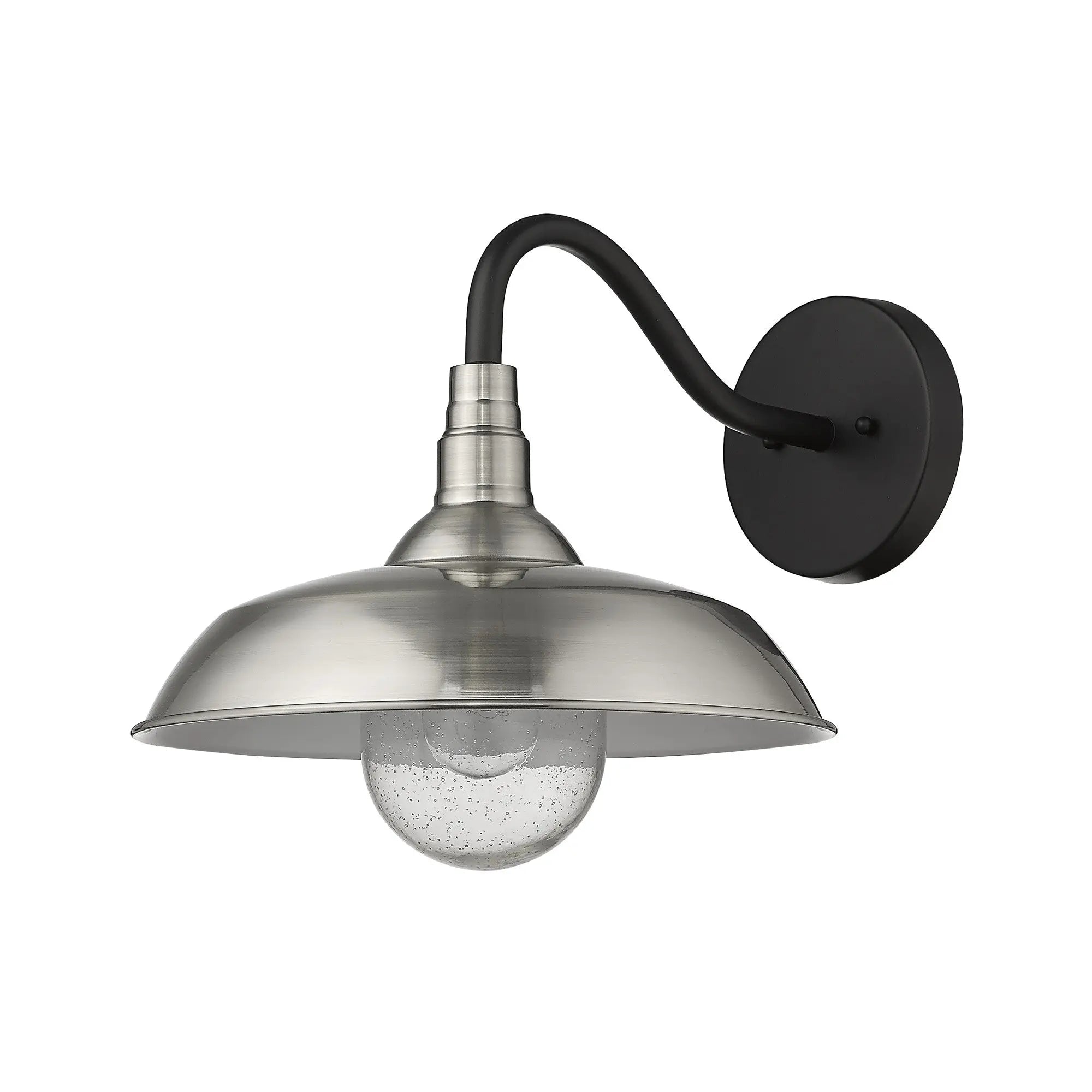 Silver And Black Seeded Dimmable Outdoor Hanging Light With Silver And Black Shades Homeroots Outdoor