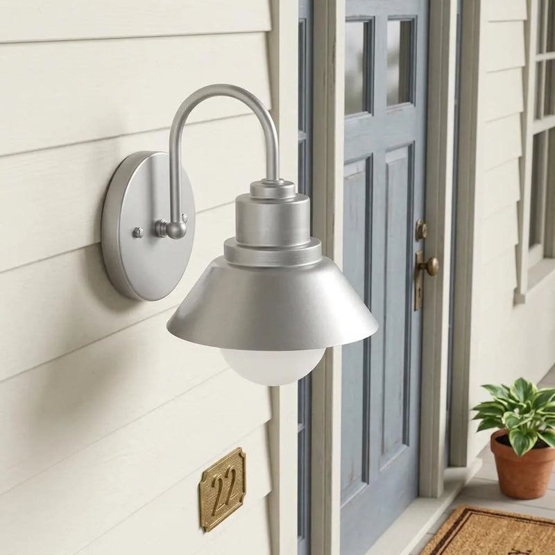 Silver And White Frosted Dimmable Outdoor Hanging Light With Silver And White Shades Homeroots Outdoor