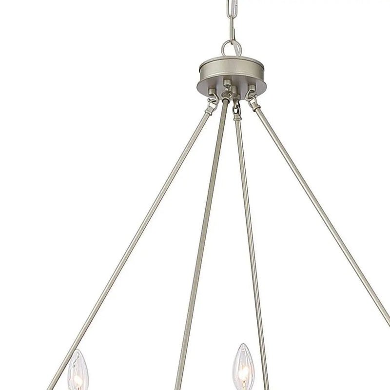 Silver Candle Style Twelve Light Metal Dimmable Chandelier Homeroots Lighting