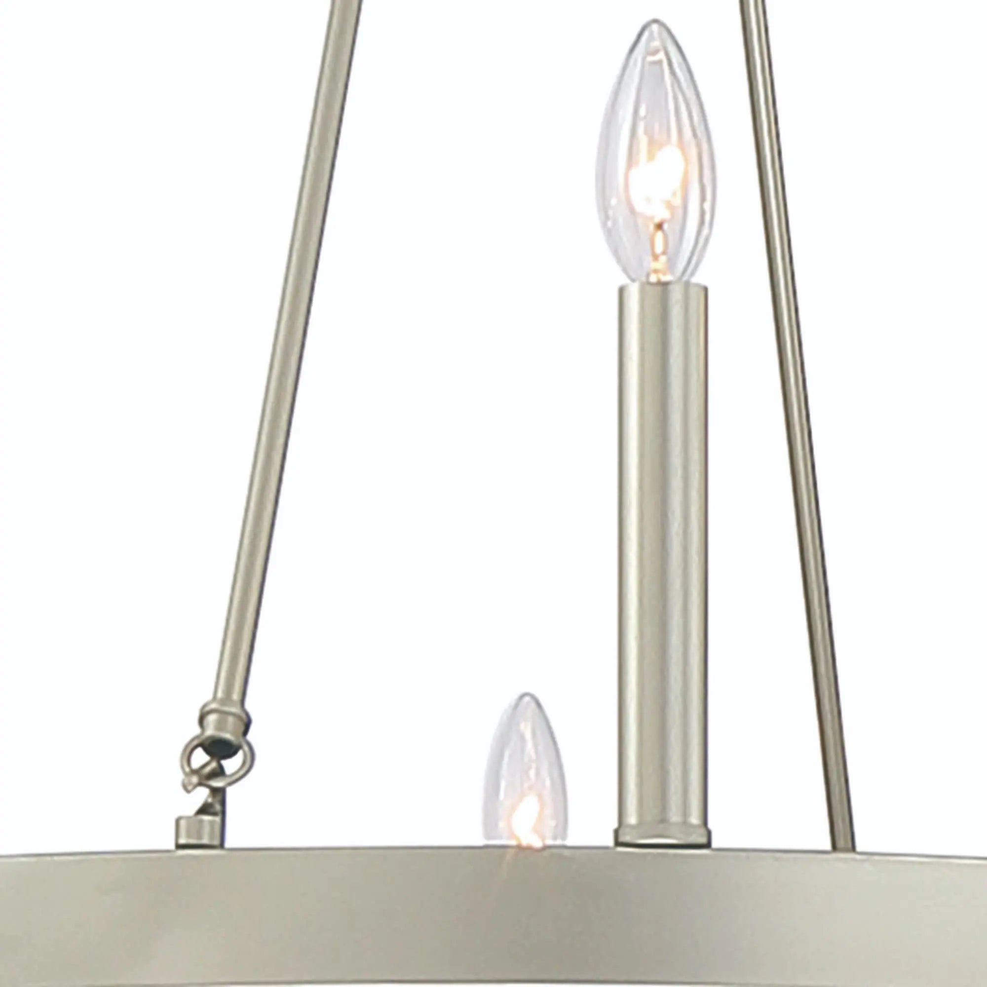Silver Candle Style Twelve Light Metal Dimmable Chandelier Homeroots Lighting