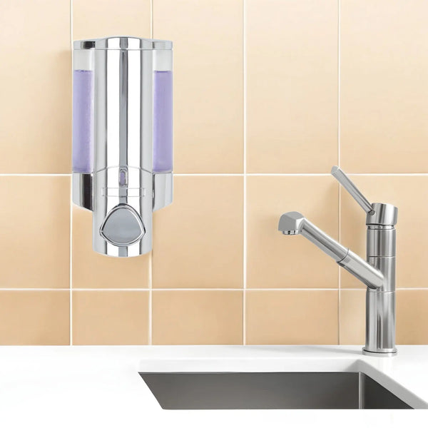Silver Heavy Duty Plastic Wall Mount Soap Dispenser - GreatEagleInc