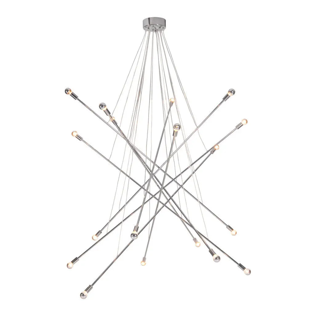 Silver Multi Light Metal Dimmable Chandelier - GreatEagleInc