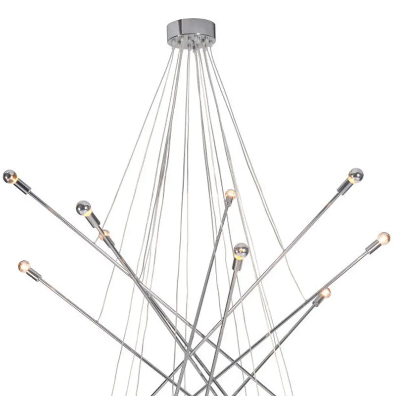 Silver Multi Light Metal Dimmable Chandelier - GreatEagleInc