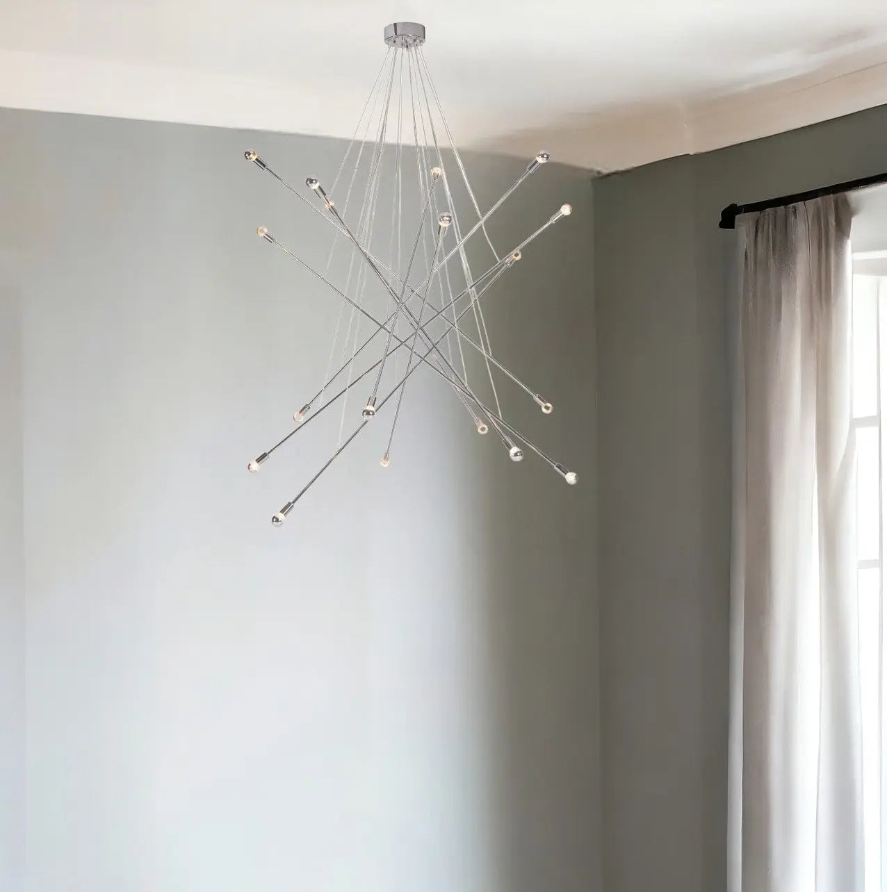 Silver Multi Light Metal Dimmable Chandelier - GreatEagleInc