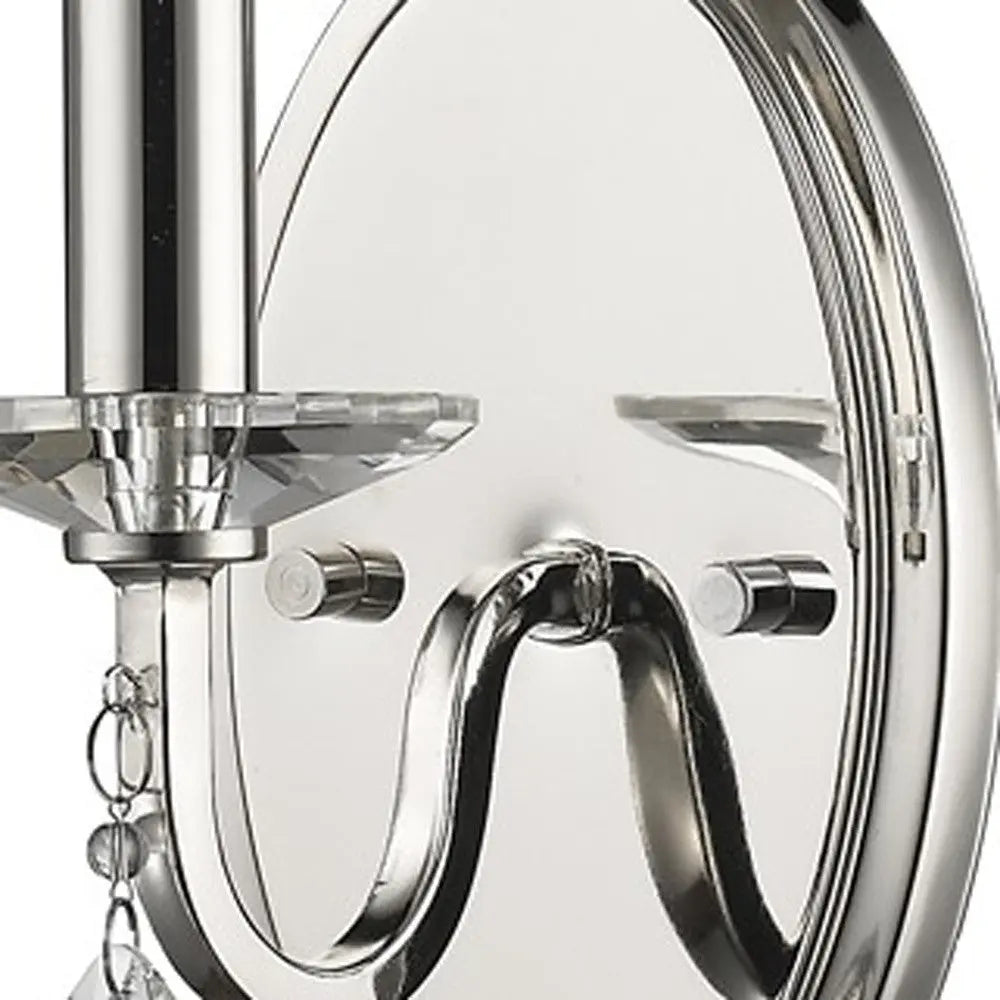 Silver Three Light Wall Sconce with White Fabric Shade Homeroots Lighting