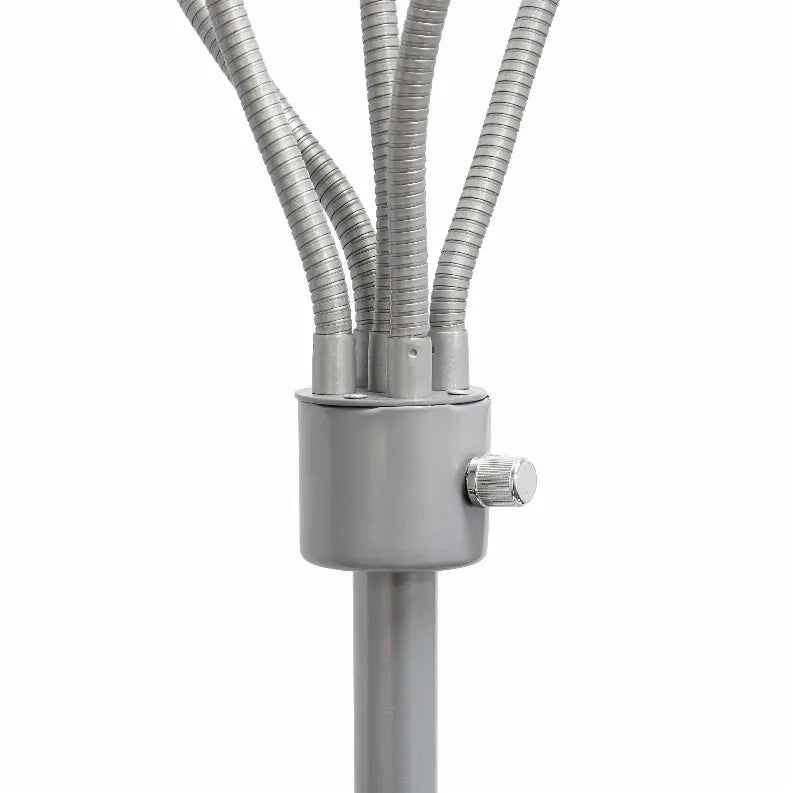 Simple Designs 5 Light Adjustable Gooseneck Silver Floor Lamp with Primary Multicolored Shades All The Rages, Inc.