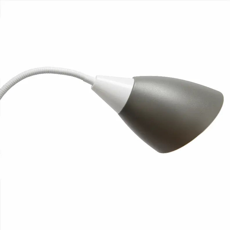 Simple Designs 5 Light Adjustable Gooseneck White Floor Lamp with Gray Shades All The Rages, Inc.