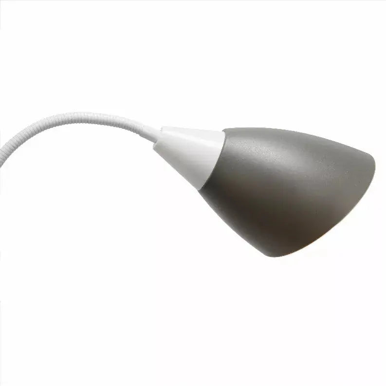 Simple Designs 5 Light Adjustable Gooseneck White Floor Lamp with Gray Shades All The Rages, Inc.
