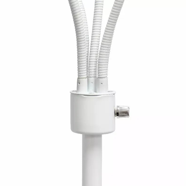 Simple Designs 5 Light Adjustable Gooseneck White Floor Lamp with Gray Shades All The Rages, Inc.