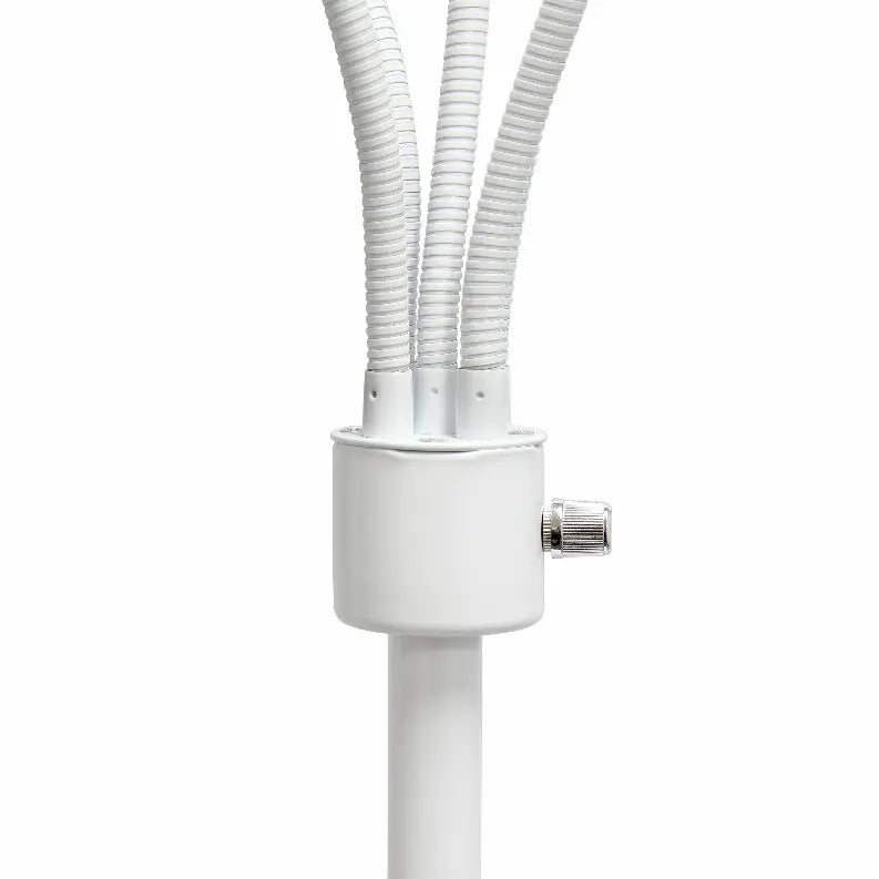 Simple Designs 5 Light Adjustable Gooseneck White Floor Lamp with Gray Shades All The Rages, Inc.