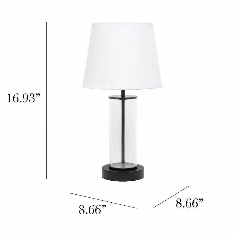 Simple Designs Encased Metal and Clear Glass Table Lamp All The Rages, Inc.