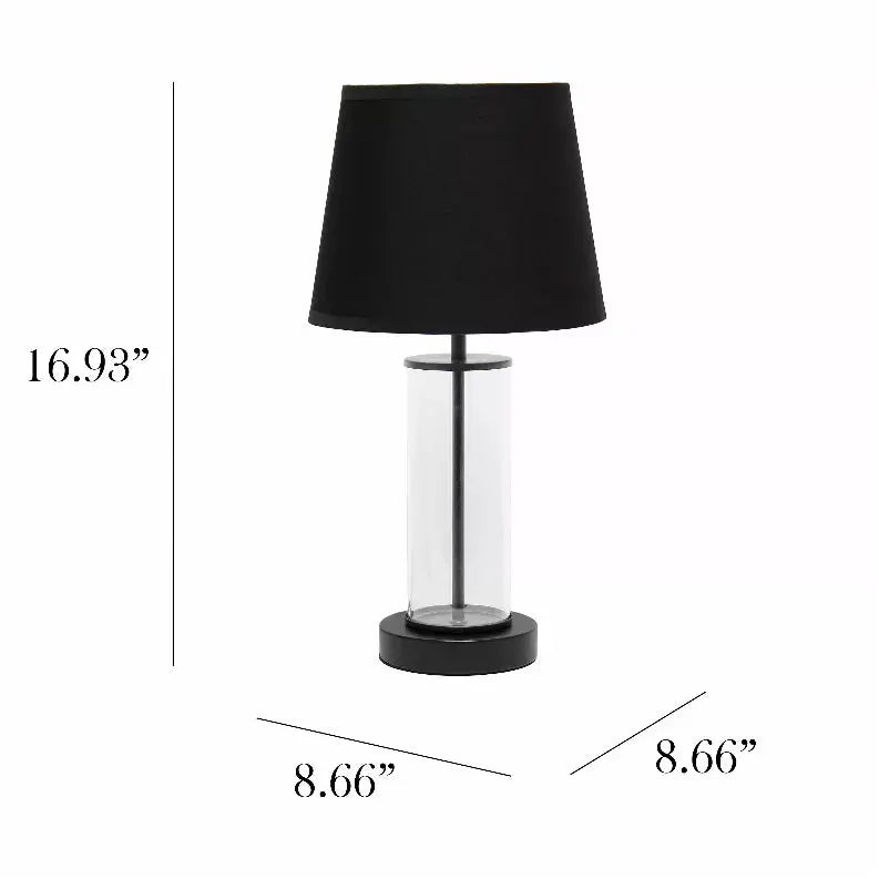 Simple Designs Encased Metal and Clear Glass Table Lamp All The Rages, Inc.