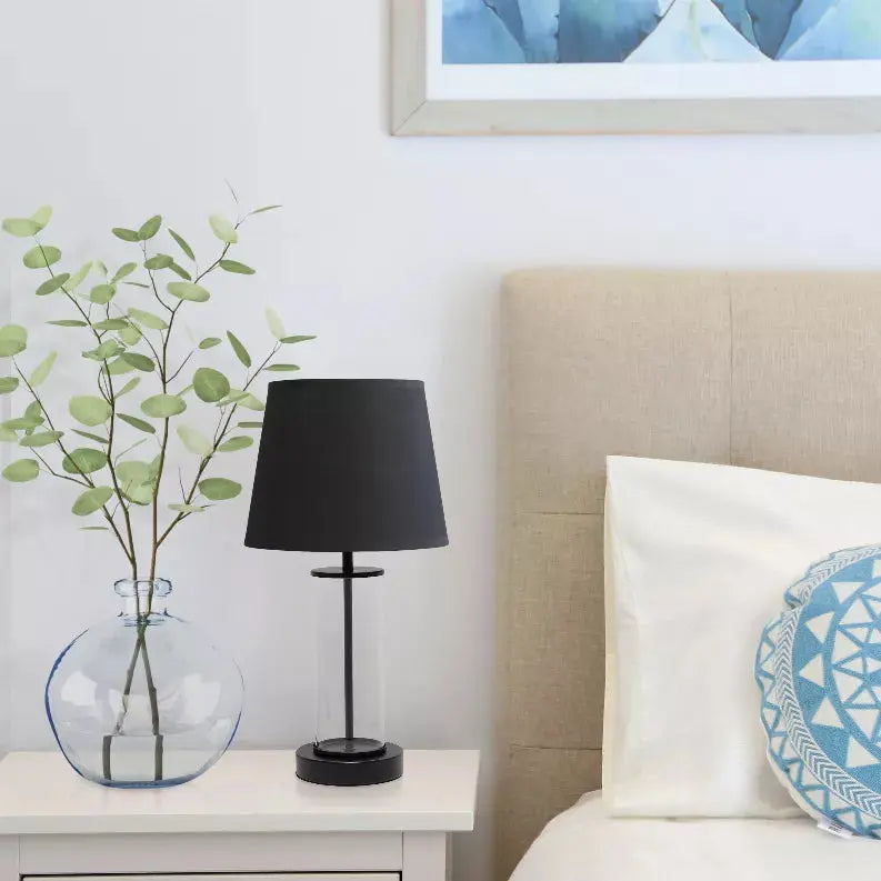 Simple Designs Encased Metal and Clear Glass Table Lamp All The Rages, Inc.