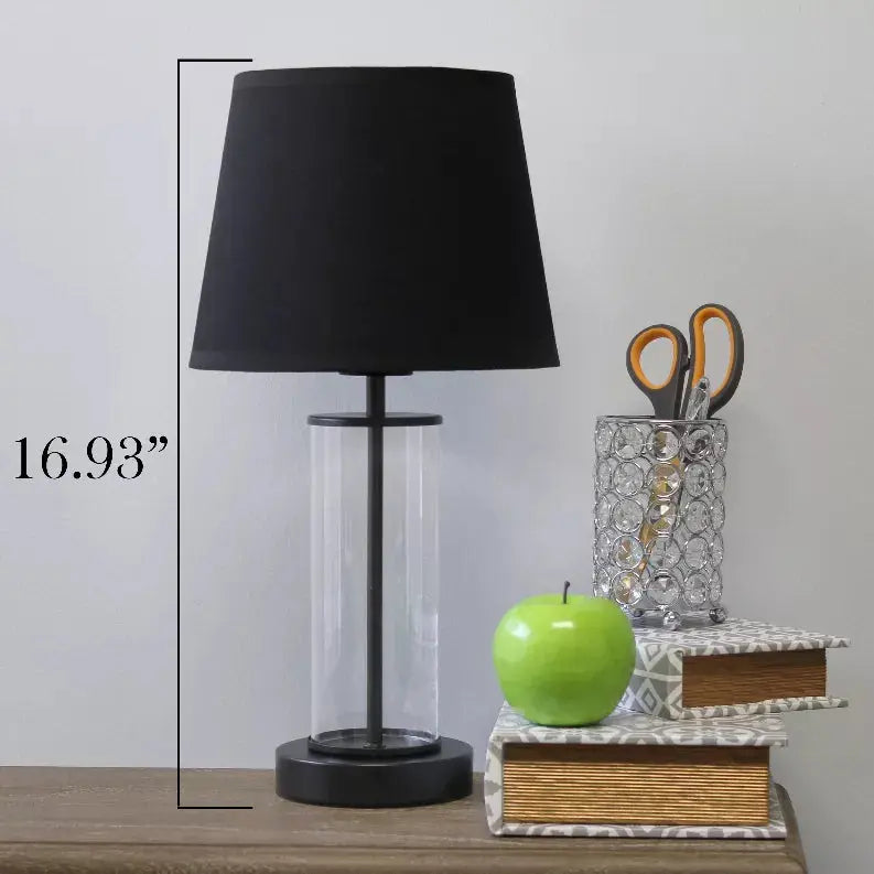Simple Designs Encased Metal and Clear Glass Table Lamp All The Rages, Inc.