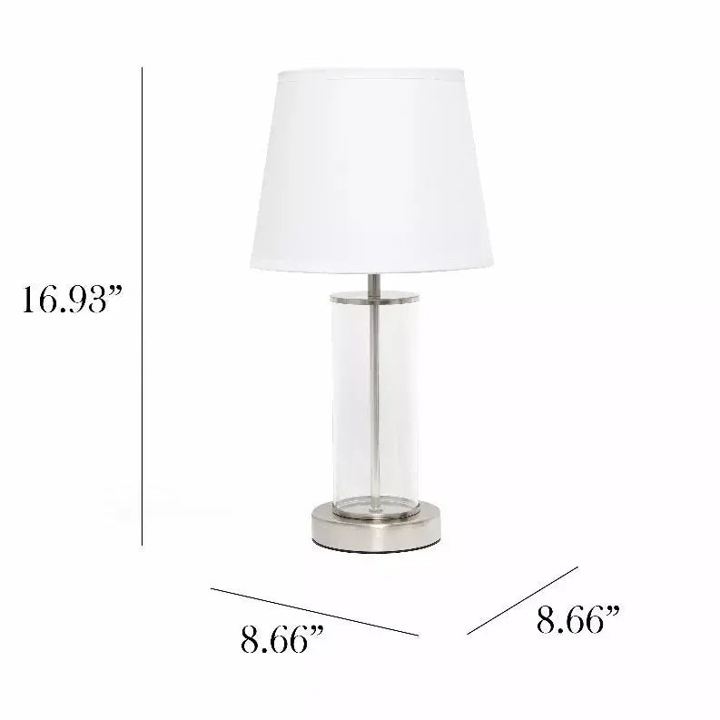 Simple Designs Encased Metal and Clear Glass Table Lamp All The Rages, Inc.