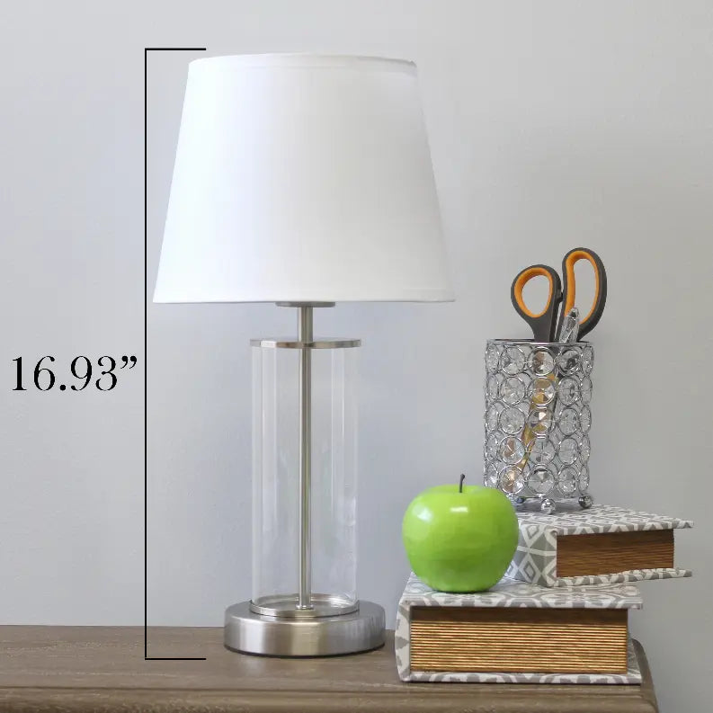 Simple Designs Encased Metal and Clear Glass Table Lamp All The Rages, Inc.