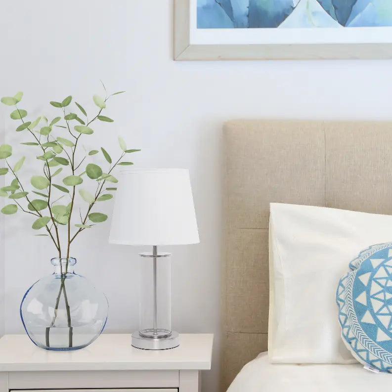 Simple Designs Encased Metal and Clear Glass Table Lamp All The Rages, Inc.