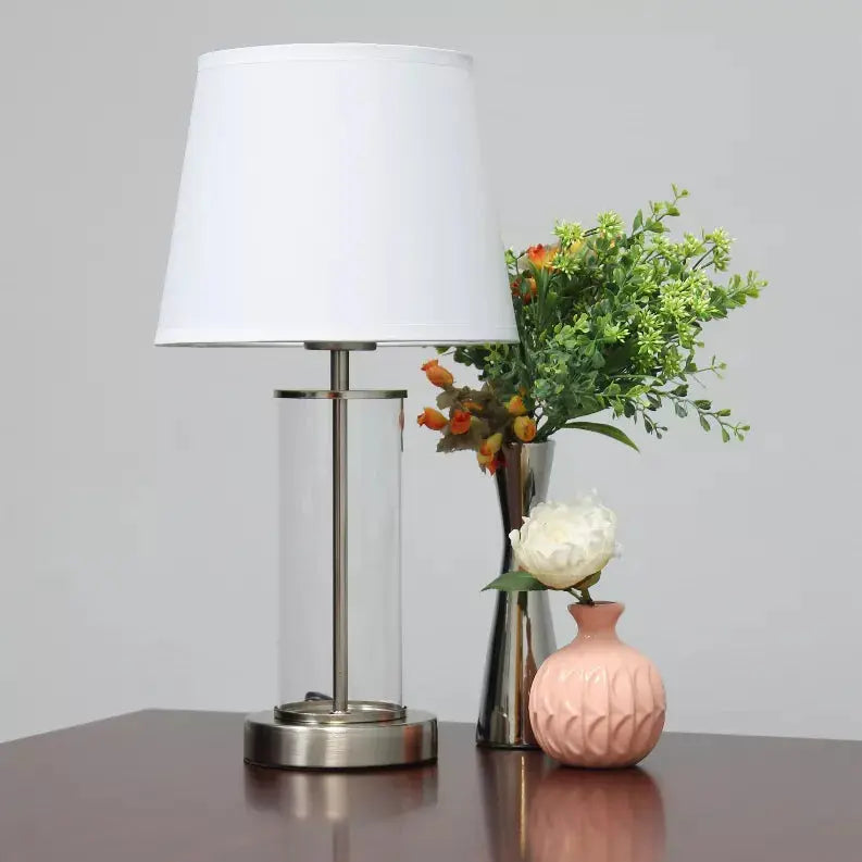 Simple Designs Encased Metal and Clear Glass Table Lamp All The Rages, Inc.