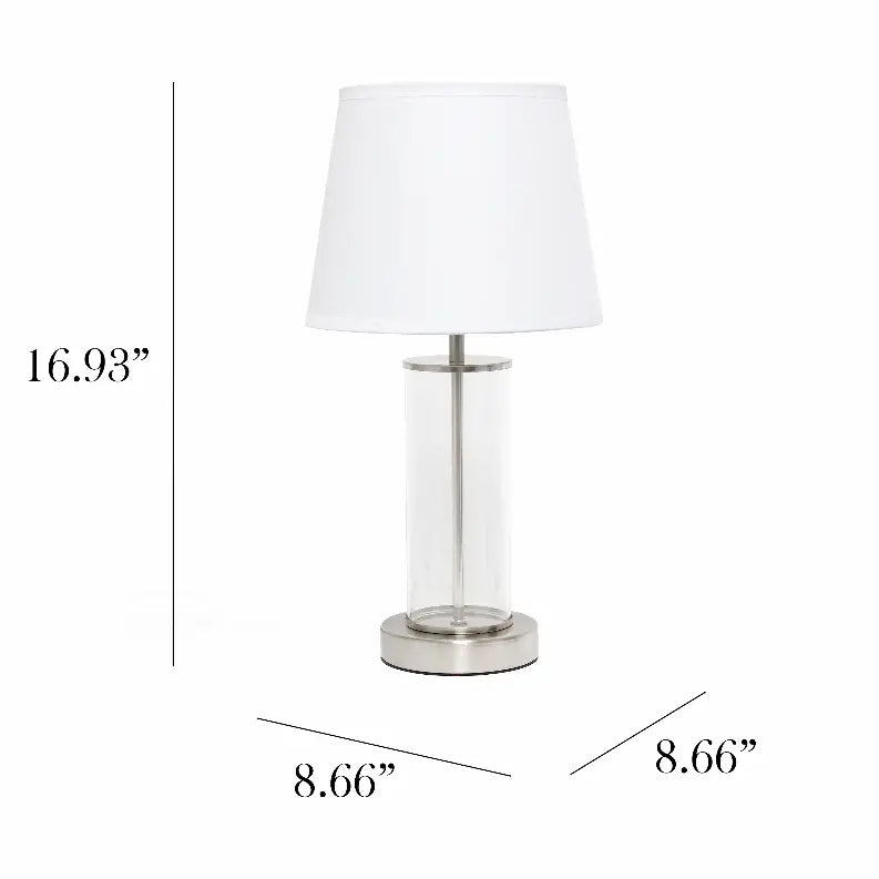 Simple Designs Encased Metal and Clear Glass Table Lamp All The Rages, Inc.