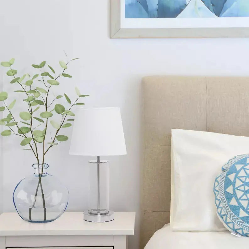 Simple Designs Encased Metal and Clear Glass Table Lamp All The Rages, Inc.