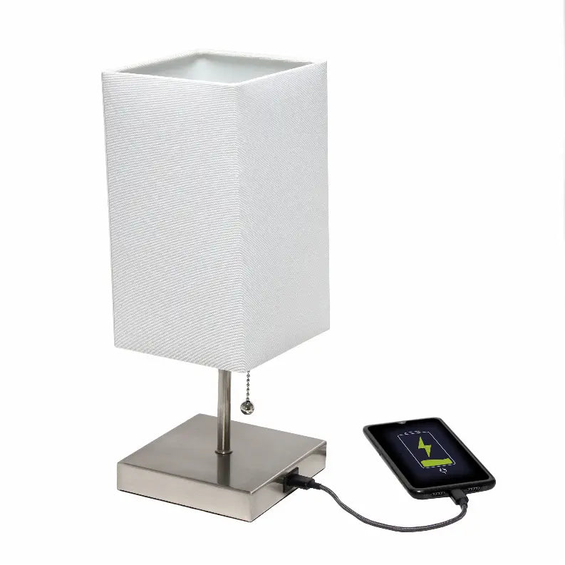 Simple Designs Petite Stick Lamp with USB Charging Port and Fabric Shade 2 Pack Set All The Rages, Inc.