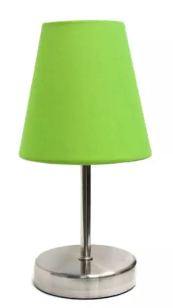 Simple Designs Sand Nickel Mini Basic Table Lamp with Fabric Shade All The Rages, Inc.