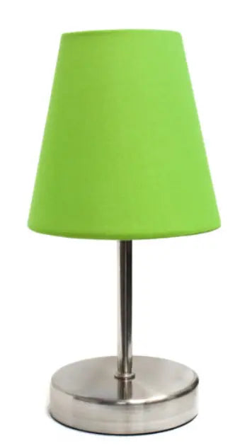 Simple Designs Sand Nickel Mini Basic Table Lamp with Fabric Shade All The Rages, Inc.