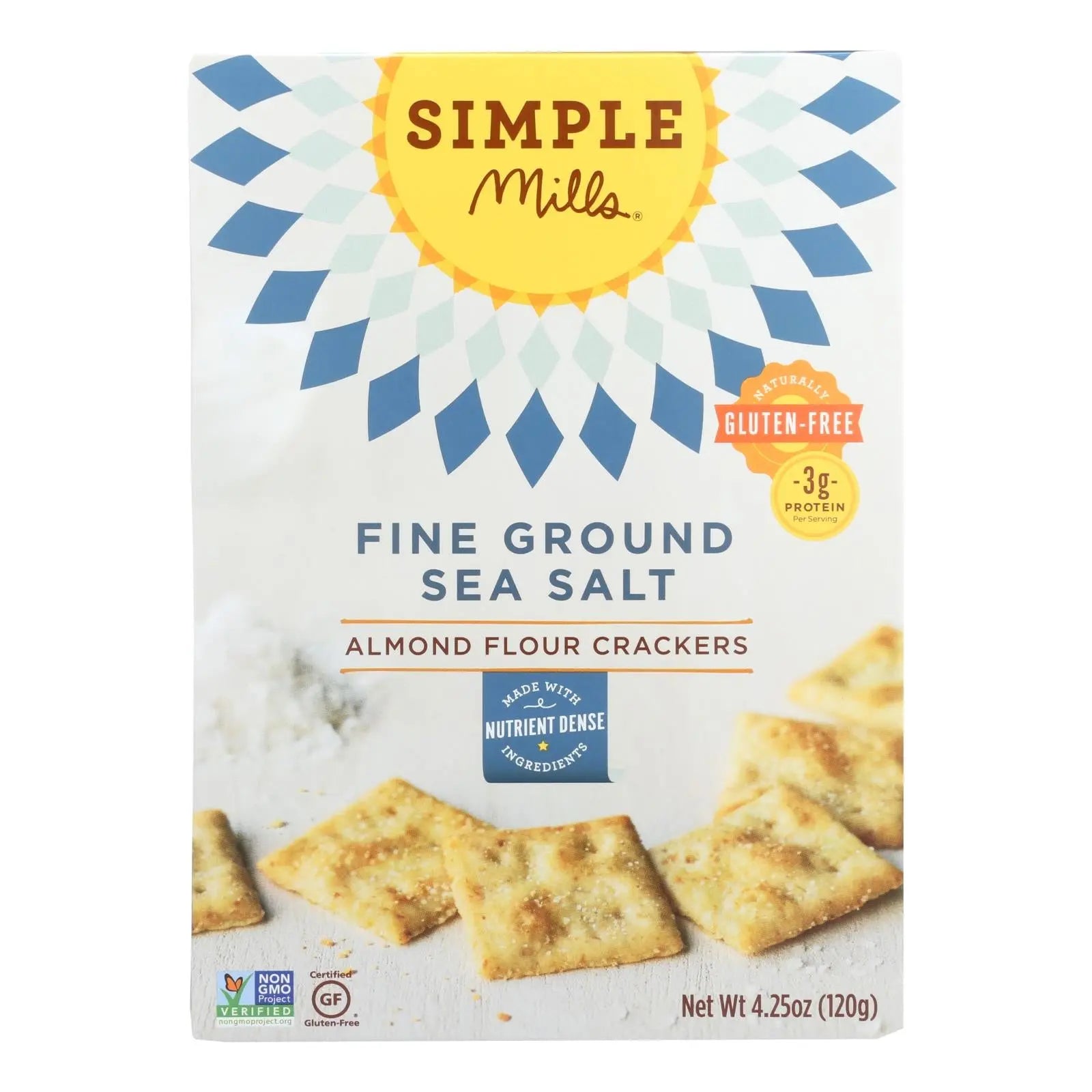 Simple Mills Fine Ground Sea Salt Almond Flour Crackers - Case Of 6 - 4.25 Oz. Simple Mills