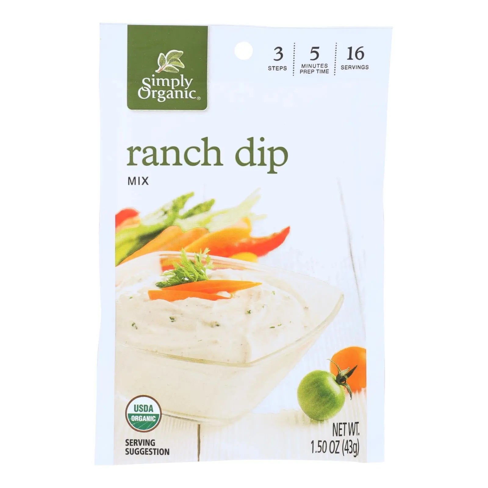 Simply Organic Ranch Dip Mix - Case Of 12 - 1.5 Oz. - GreatEagleInc