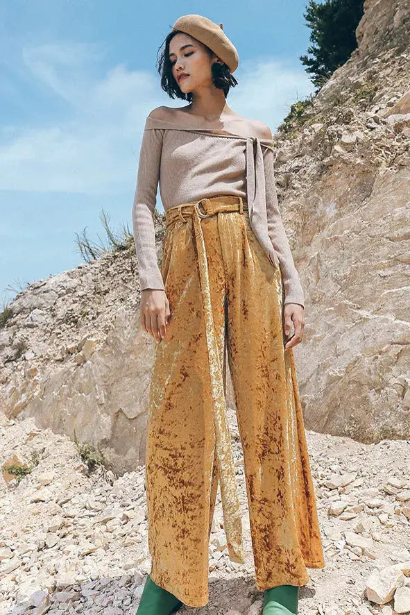 Since Then | Sandy Gold Wide Leg Pant Fangyan