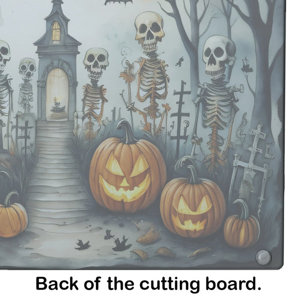 Skeleton Spooky Halloween Glass Cutting Board Caroline's Treasures