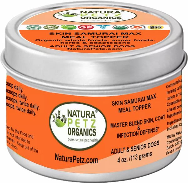 Skin Samurai Max Meal Topper - Master Blend Skin, Coat & Infection Defense For Dogs & Cats* Organic Pet Systems