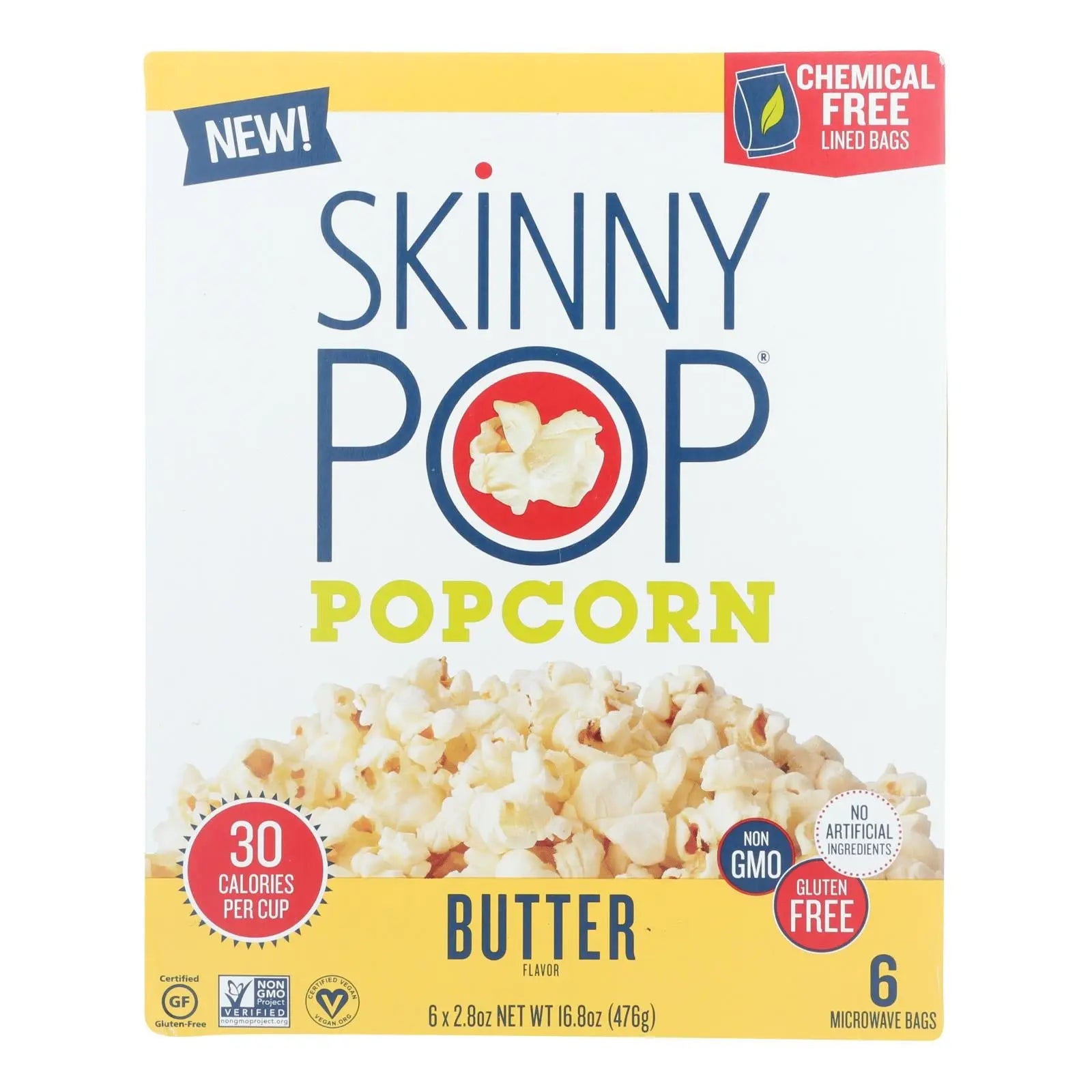 Skinnypop Popcorn - Popcorn Micro Butter - Case Of 6 - 6/2.8 Oz Skinnypop Popcorn