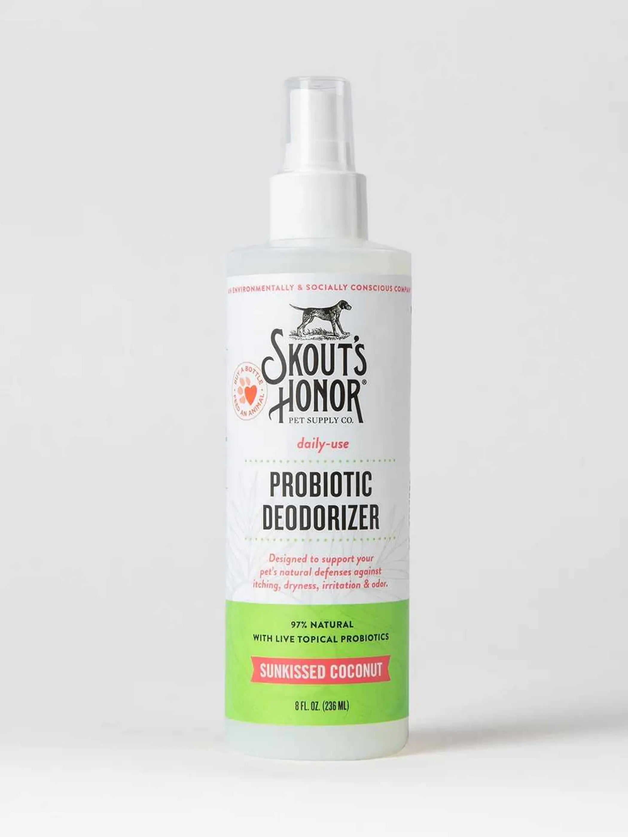 Skout's Honor Probiotic Daily Use Deodorizer Sunkissed Coconut 8oz Skout's Honor