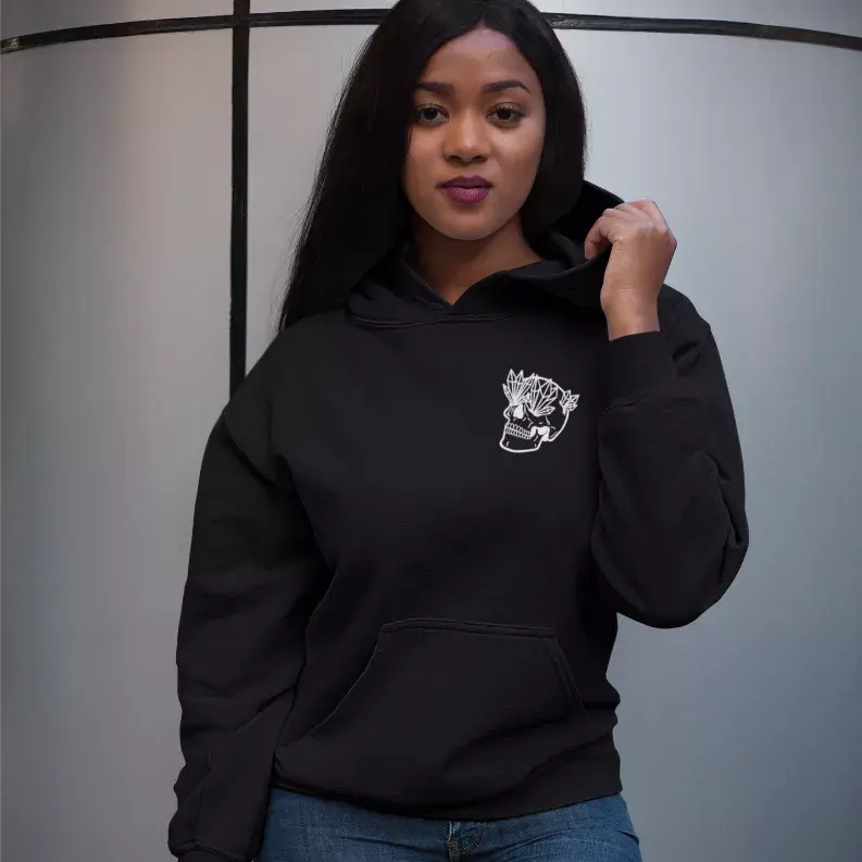 Skull Hoodie 2.0 [Small Logo] Black Cat Bazaar