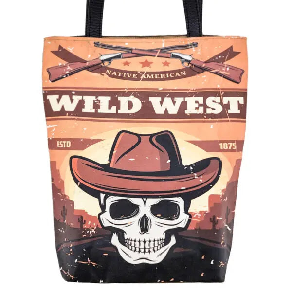 Skull Wild West Recycled Military Tent Tote Vintage Addiction