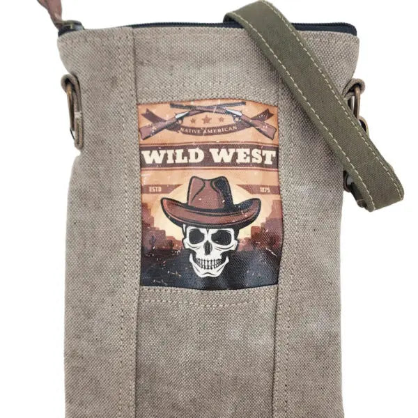 Skull Wild West Recycled  Tent Small Crossbody Vintage Addiction