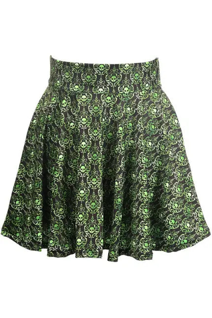 Skulls Gothic Print Stretch Lycra Skirt Daisy Corsets
