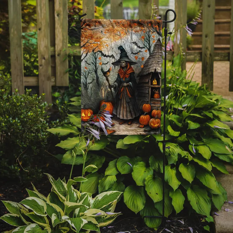Slavic Witch Spooky Halloween Garden Flag Caroline's Treasures