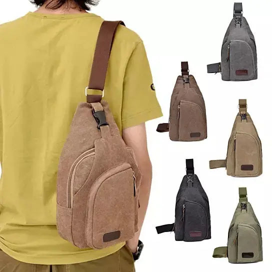 Sling Cling Cotton Canvas Messenger Bag in 5 Colors Vista Shops