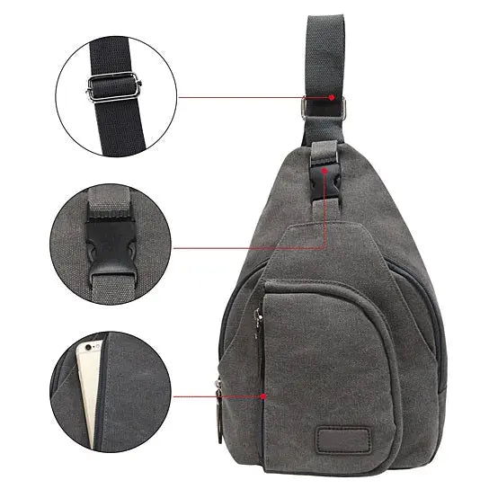 Sling Cling Cotton Canvas Messenger Bag in 5 Colors Vista Shops
