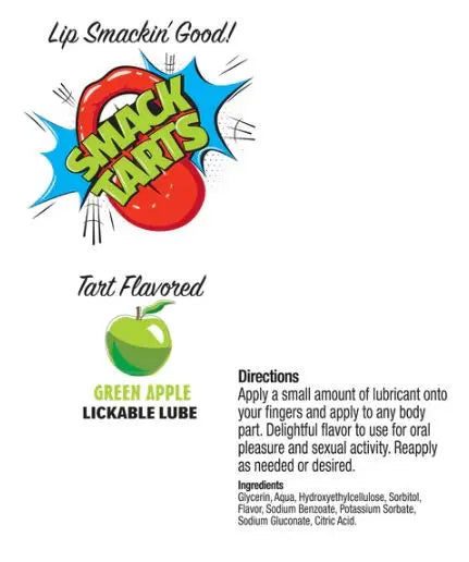 Smack Tarts Lickable Lube Sour Green Apple 2oz Little Genie