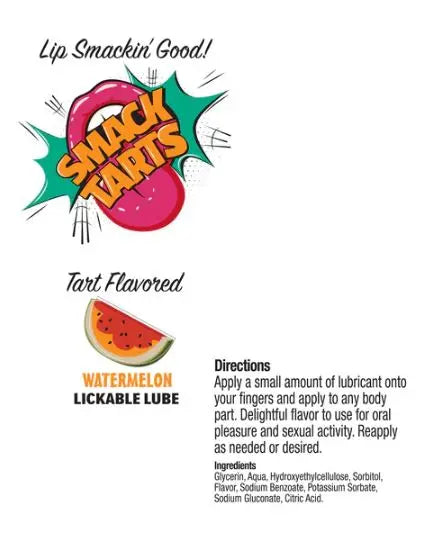 Smack Tarts Lickable Lube Sour Watermelon 2oz Little Genie