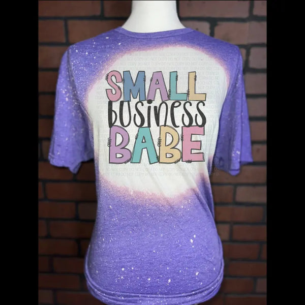 Small Business Babe Bleached Graphic Tee The Blended Owl